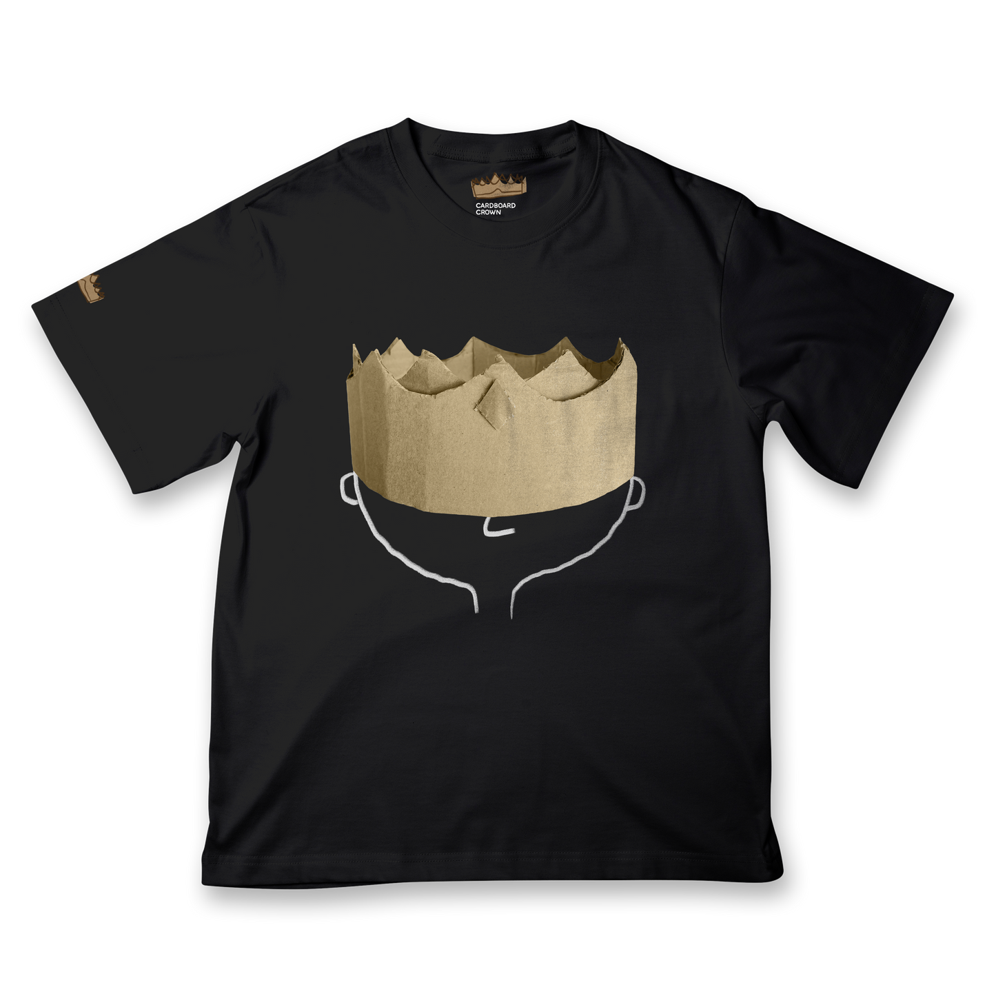 เสื้อยืดผู้ใหญ่ ทรงโอเวอร์ไซส์ พิมพ์ลาย Cardboard Crown Original